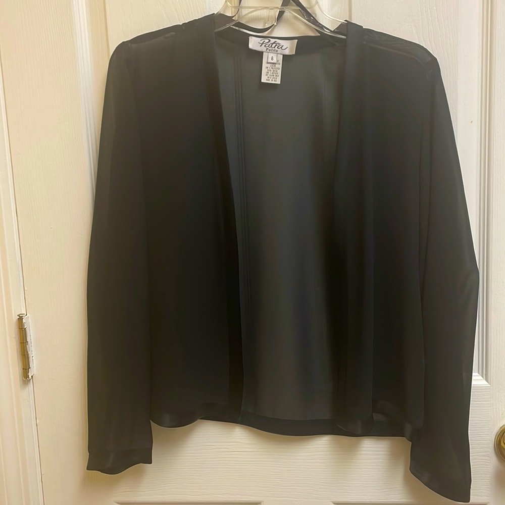 Patra sheer jacket with silk trim size 8p